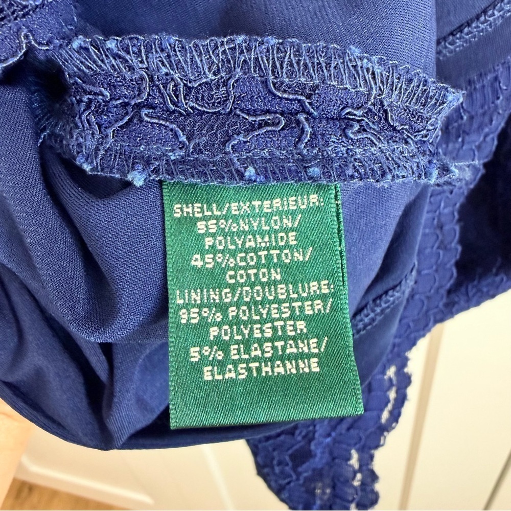 Ralph Lauren Navy Scalloped Lace Cocktail Dress | 4 - Picture 4 of 6